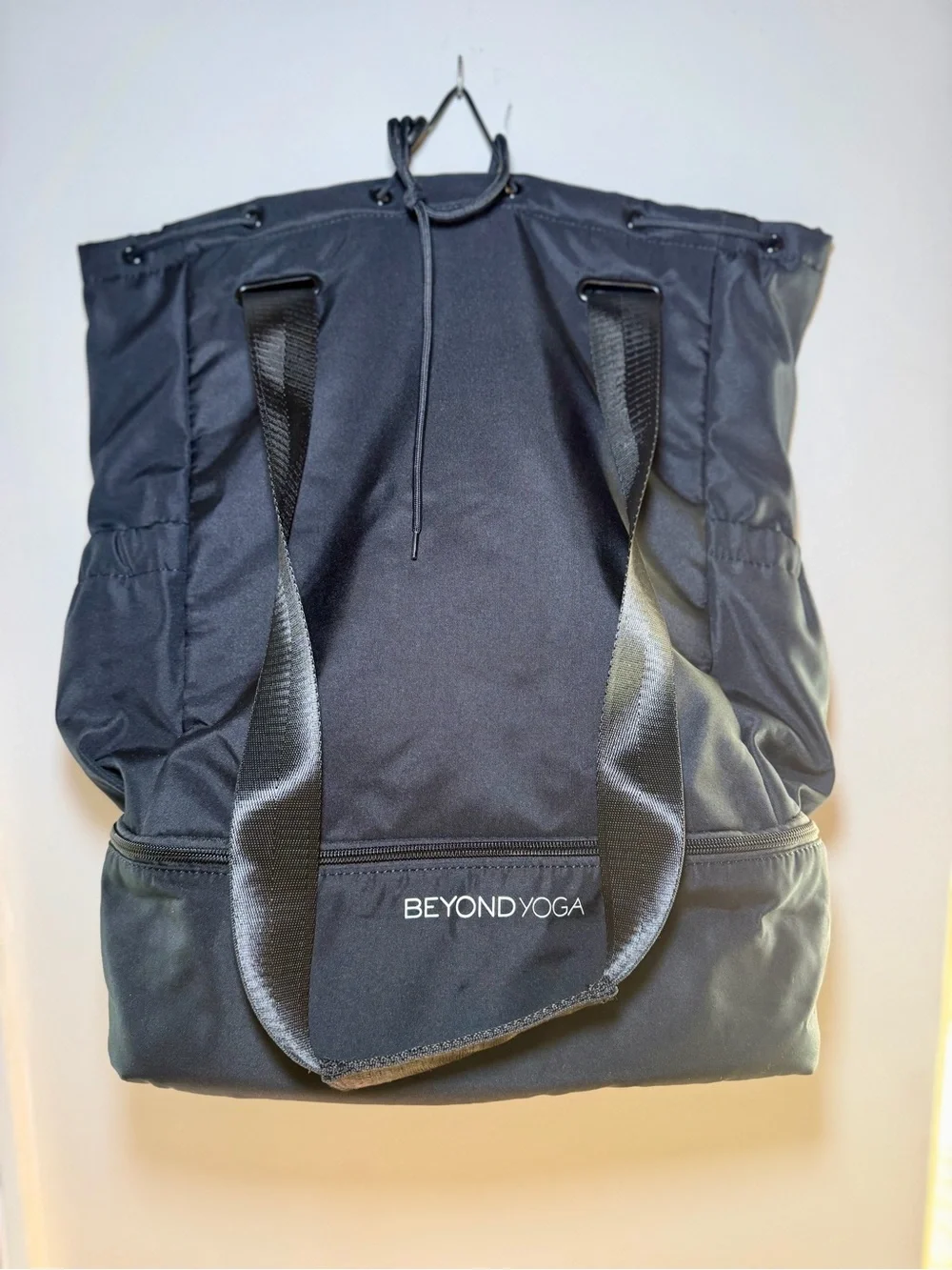 Beyond Yoga Black Convertible Tote with Shoe Compartment